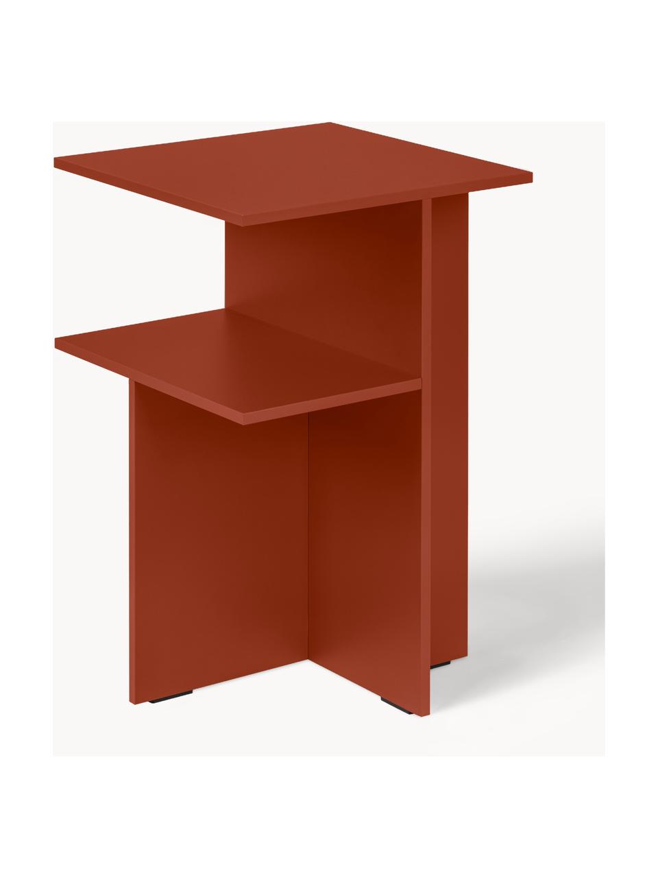 Noční stolek Atik, Dřevovláknitá deska střední hustoty (MDF), melamin, Rezavě červená, Š 36 cm, V 57 cm