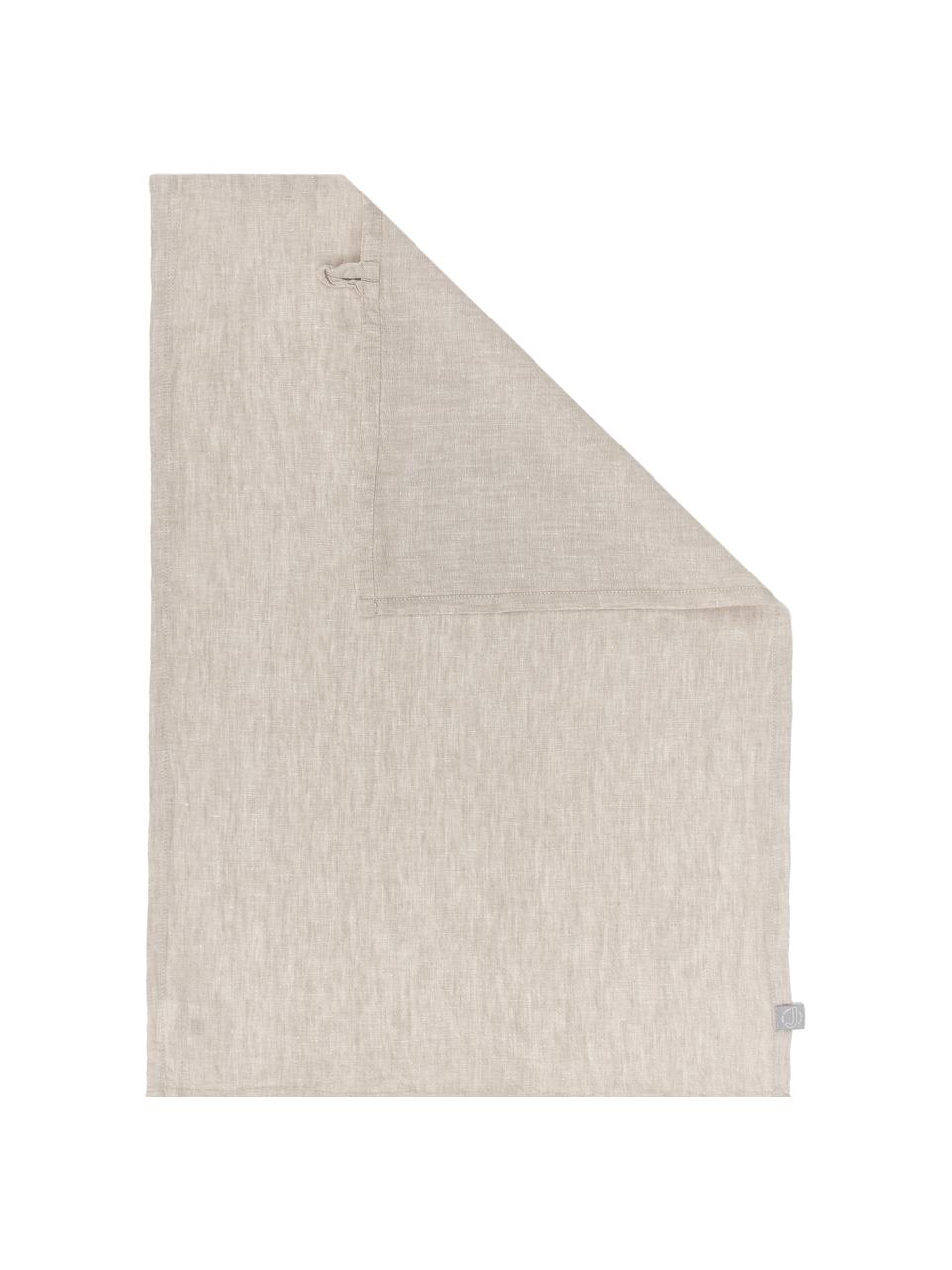 Linnen theedoeken Olga in beige, 2 stuks, 100% linnen, EUROPEAN FLAX® gecertificeerd, Beige, B 50 x L 70 cm