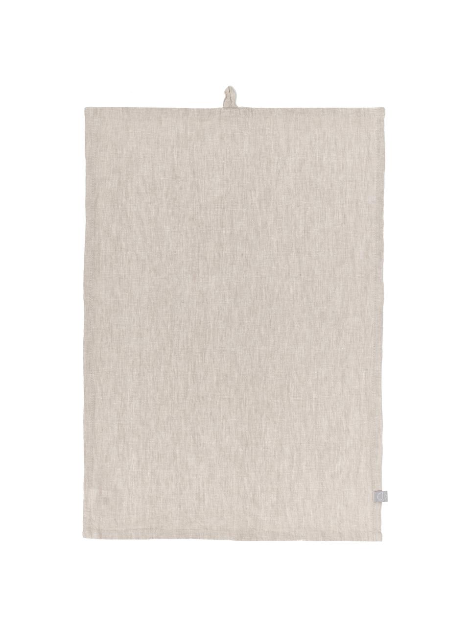 Strofinaccio in lino beige Olga 2 pz, 100% lino, certificato lino europeo, Beige, Larg. 50 x Lung. 70 cm