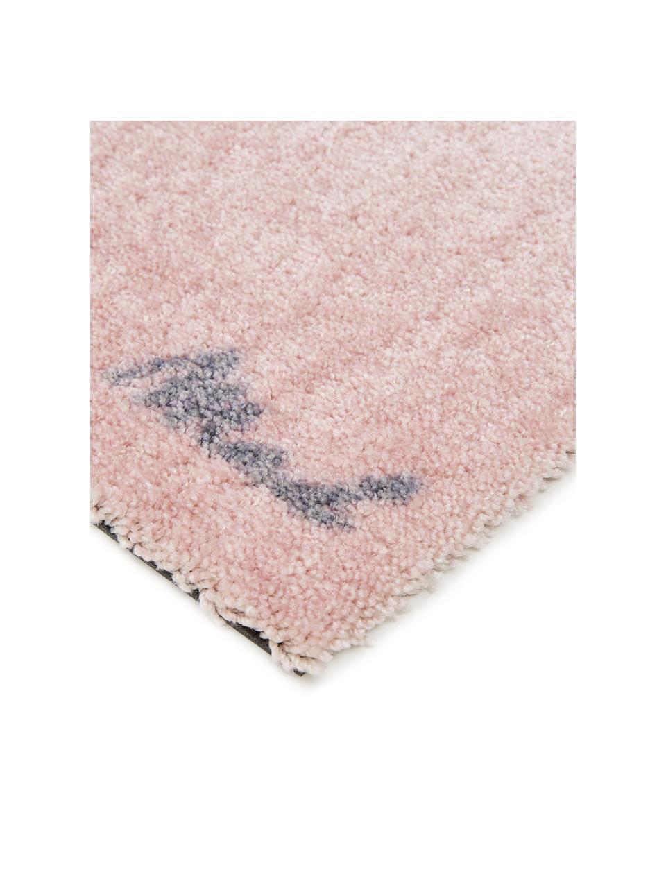 Waschbare Polyamid-Fußmatte Chantal, Vorderseite: Polyamid, Rückseite: Kunststoff, Rosa, B 50 x L 75 cm