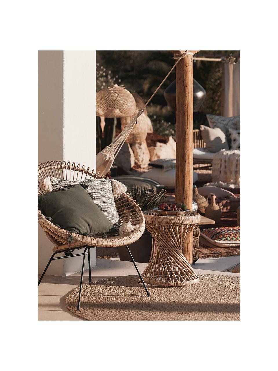 Rotan bijzettafel Marvel in boho stijl, Rotan, naturel, Rotan, naturel, Ø 40 x H 47 cm