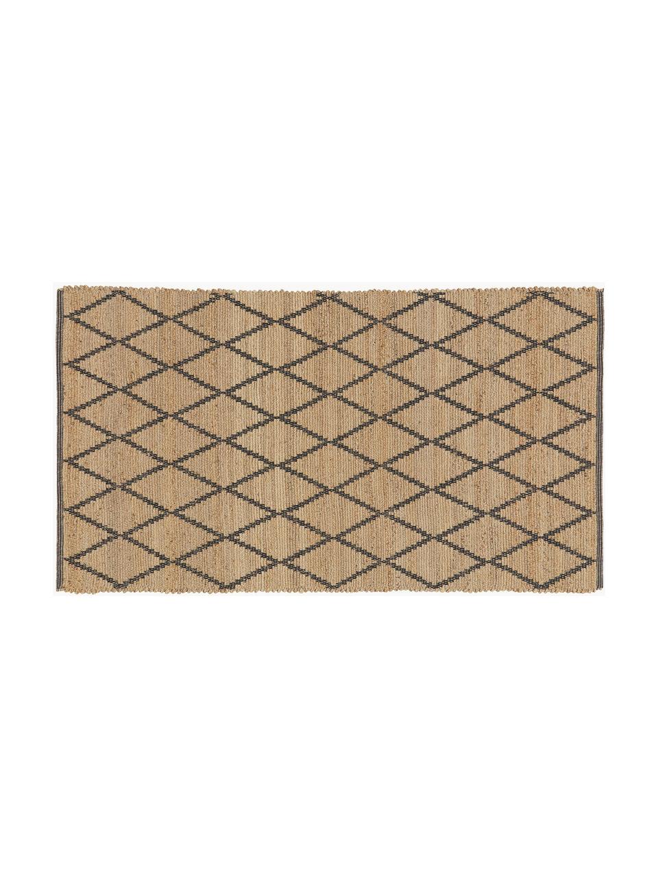 Handgefertigte Jute-Fußmatte Atta, 100 % Jute
 
 Da die Haptik von Jute-Teppichen rau ist, sind sie für den direkten Hautkontakt weniger geeignet., Braun, Schwarz, B 50 x L 80 cm