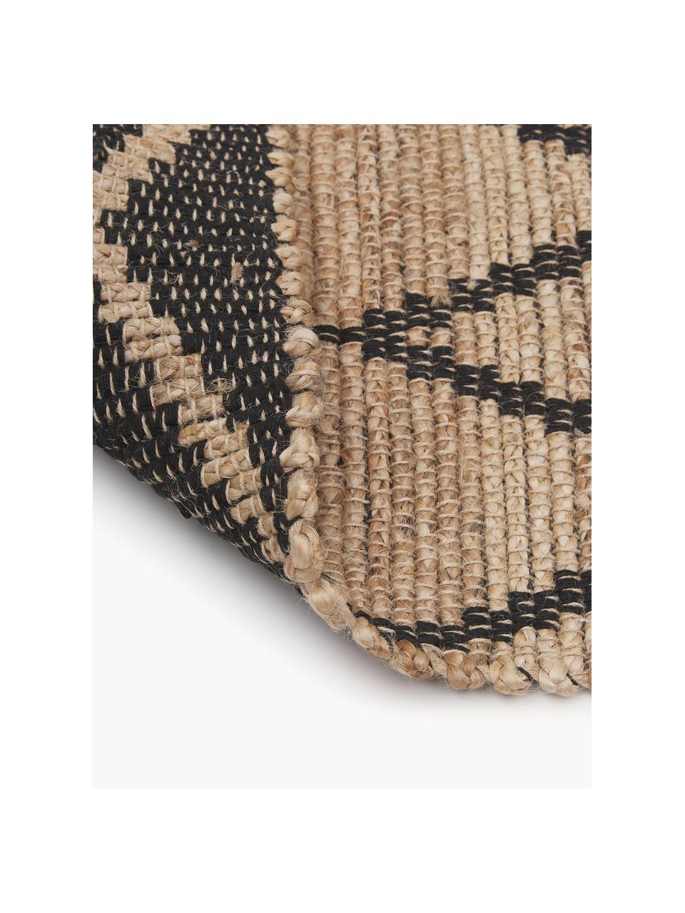 Handgemaakte jute deurmat Atta, 100% jute

Omdat het gevoel van jute vloerkleden een beetje ruw is, zijn ze minder geschikt voor direct contact met de huid., Beige, zwart, B 50 x L 80 cm