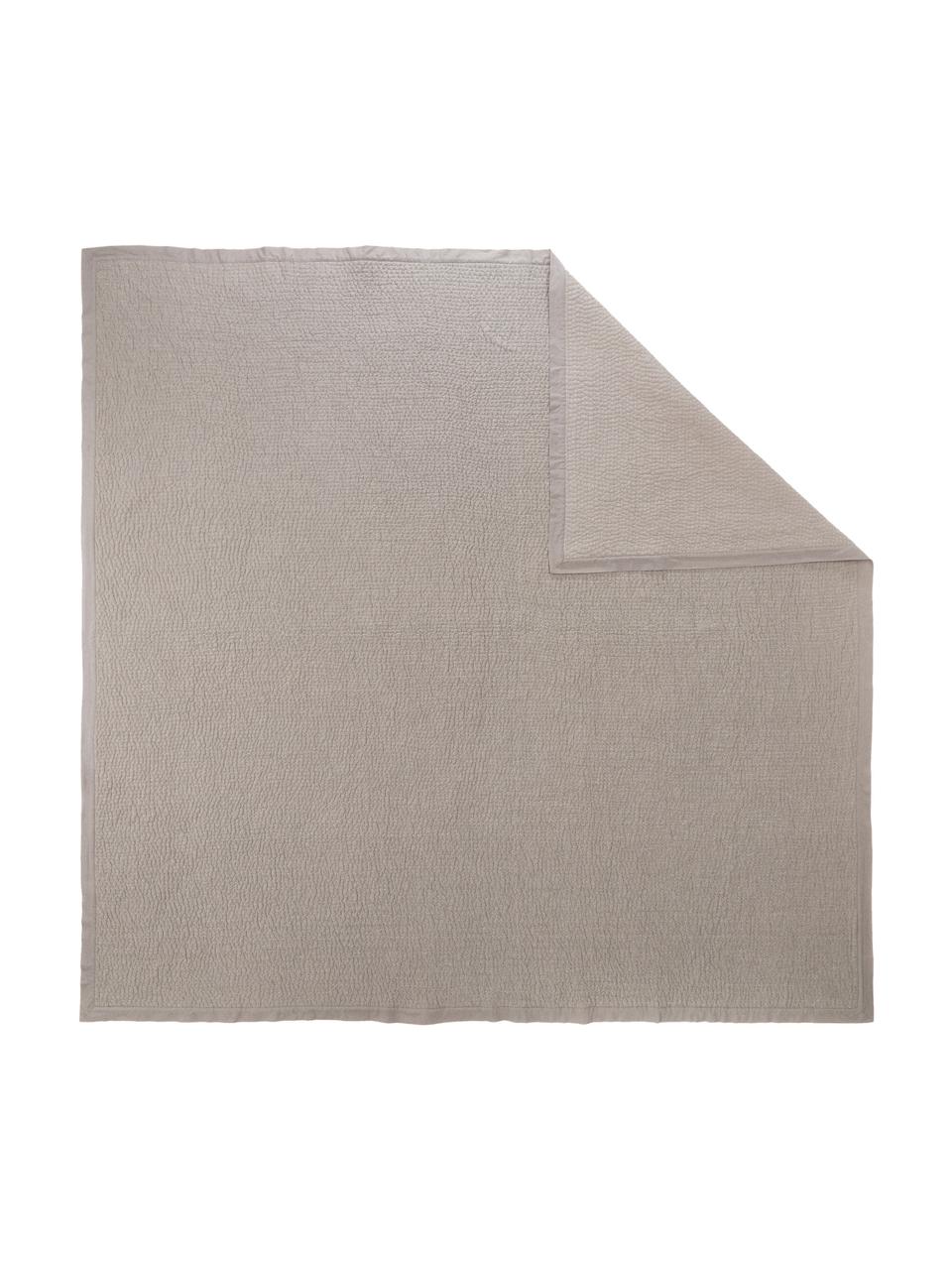 Bedsprei Stripes van katoen in grijs, Bekleding: 100% katoen, Grijs, B 180 x L 250 cm (voor bedden tot 140 x 200)