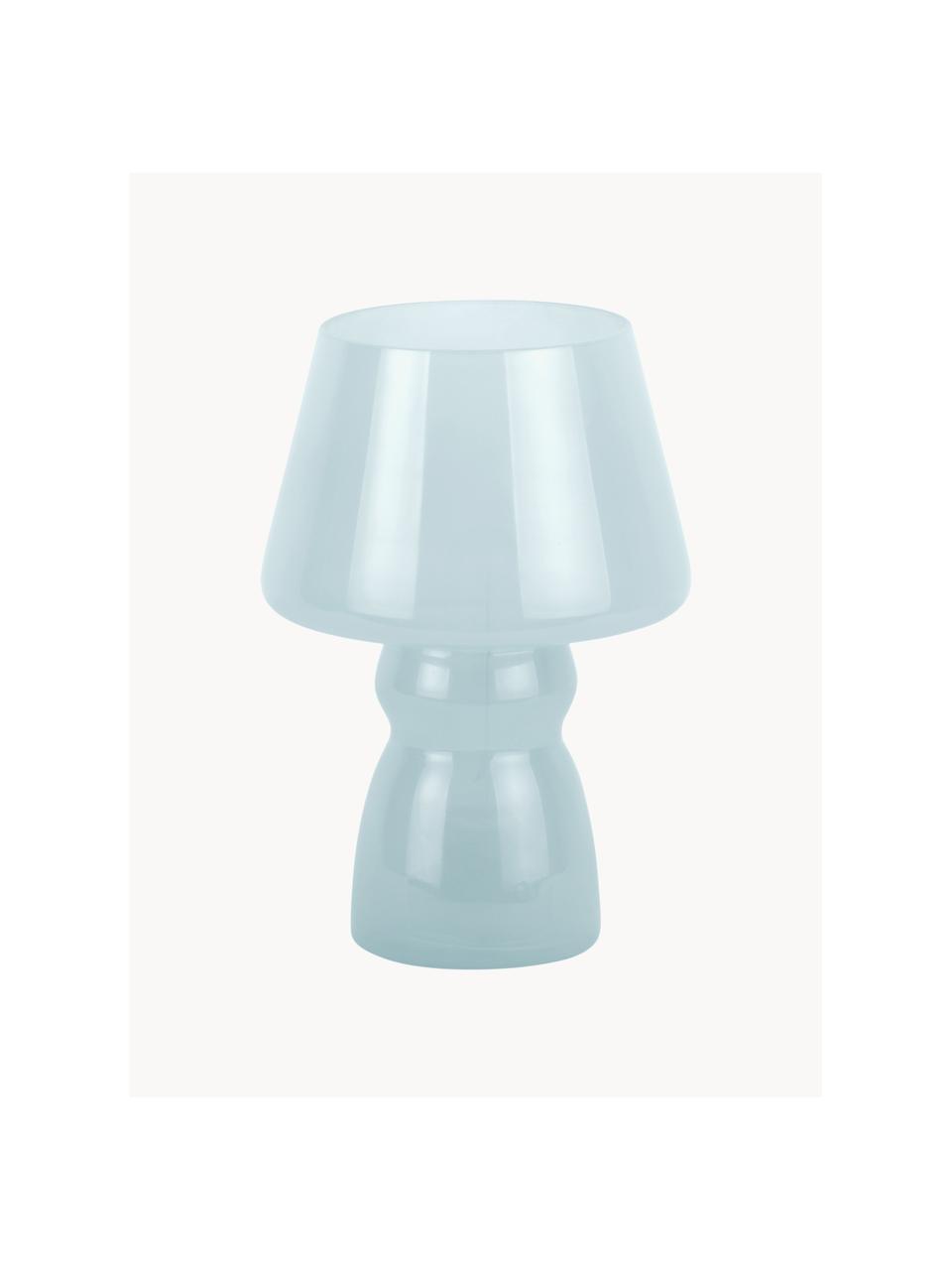 Kleine mobile LED-Tischlampe Classic, Glas, Hellblau, transparent, Ø 17 x H 26 cm