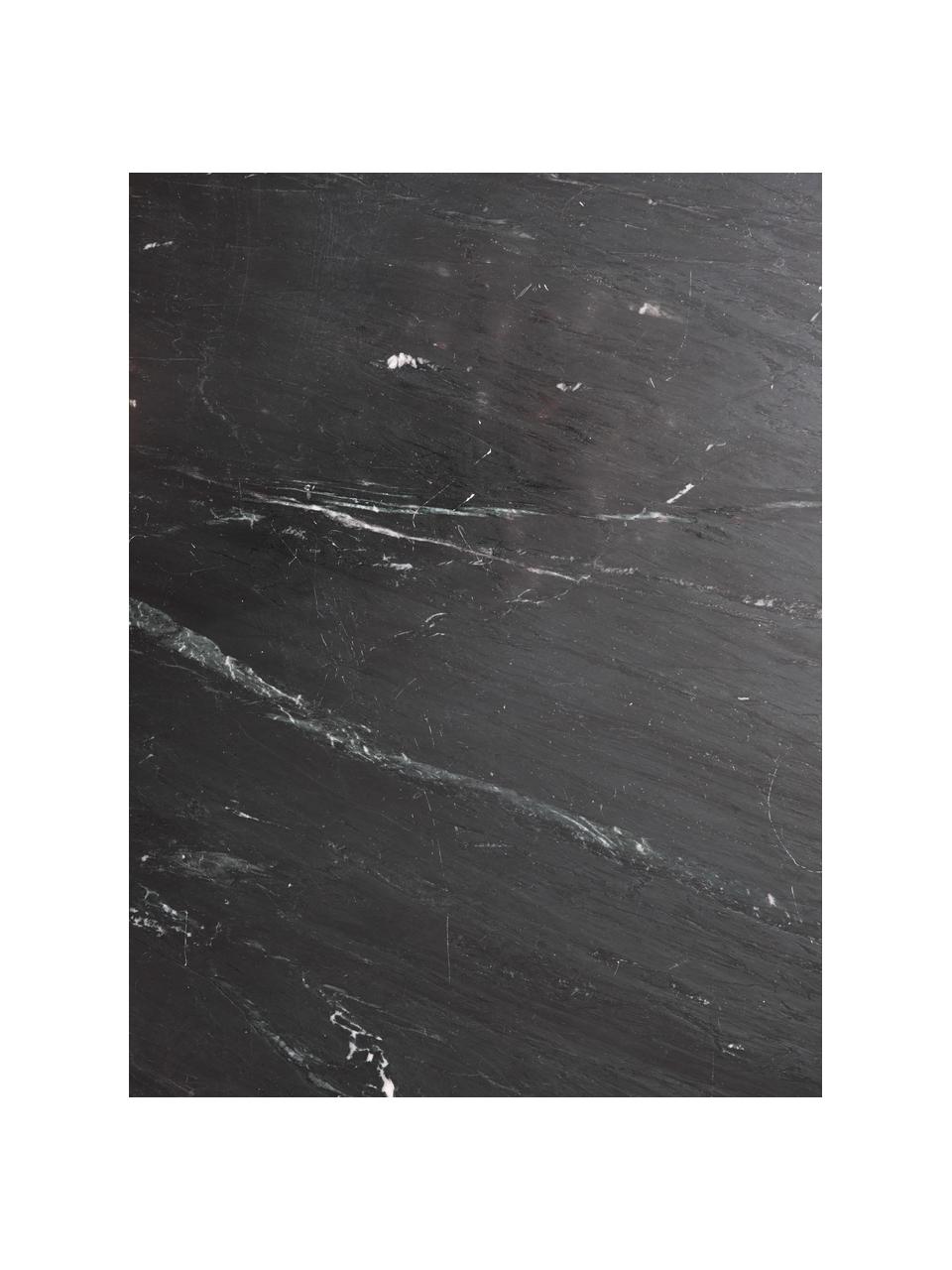 Tavolo rotondo con piano in marmo Erie, Ø 140 cm, Piano del tavolo: marmo, Marmo nero, legno di mango, Ø 140 x Alt. 76 cm