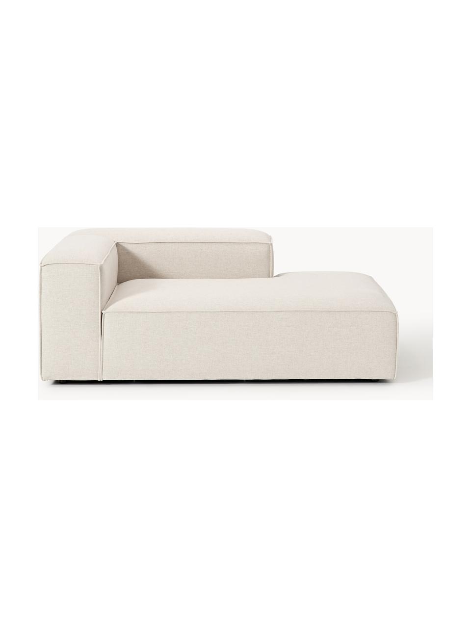 Ottomane-Eckmodul Lennon aus Leinen-Mix, Bezug: 50 % Viskose, 25 % Leinen, Gestell: Fichtenholz, Sperrholz, m, Leinen-Mix Beige, B 119 x T 180 cm, Eckteil links