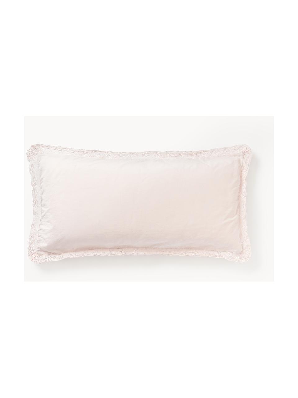 Bavlněný povlak na polštář s volánky Adoria, Světle růžová, Š 40 cm, D 80 cm