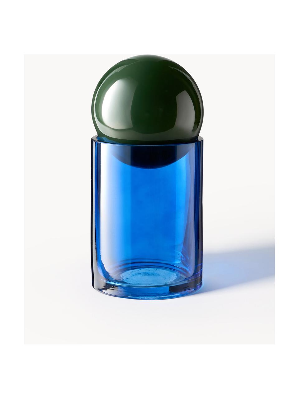 Boîtes de rangement en verre Tarli, 4 élém., Verre, Tons bleus et verts, Lot de différentes tailles