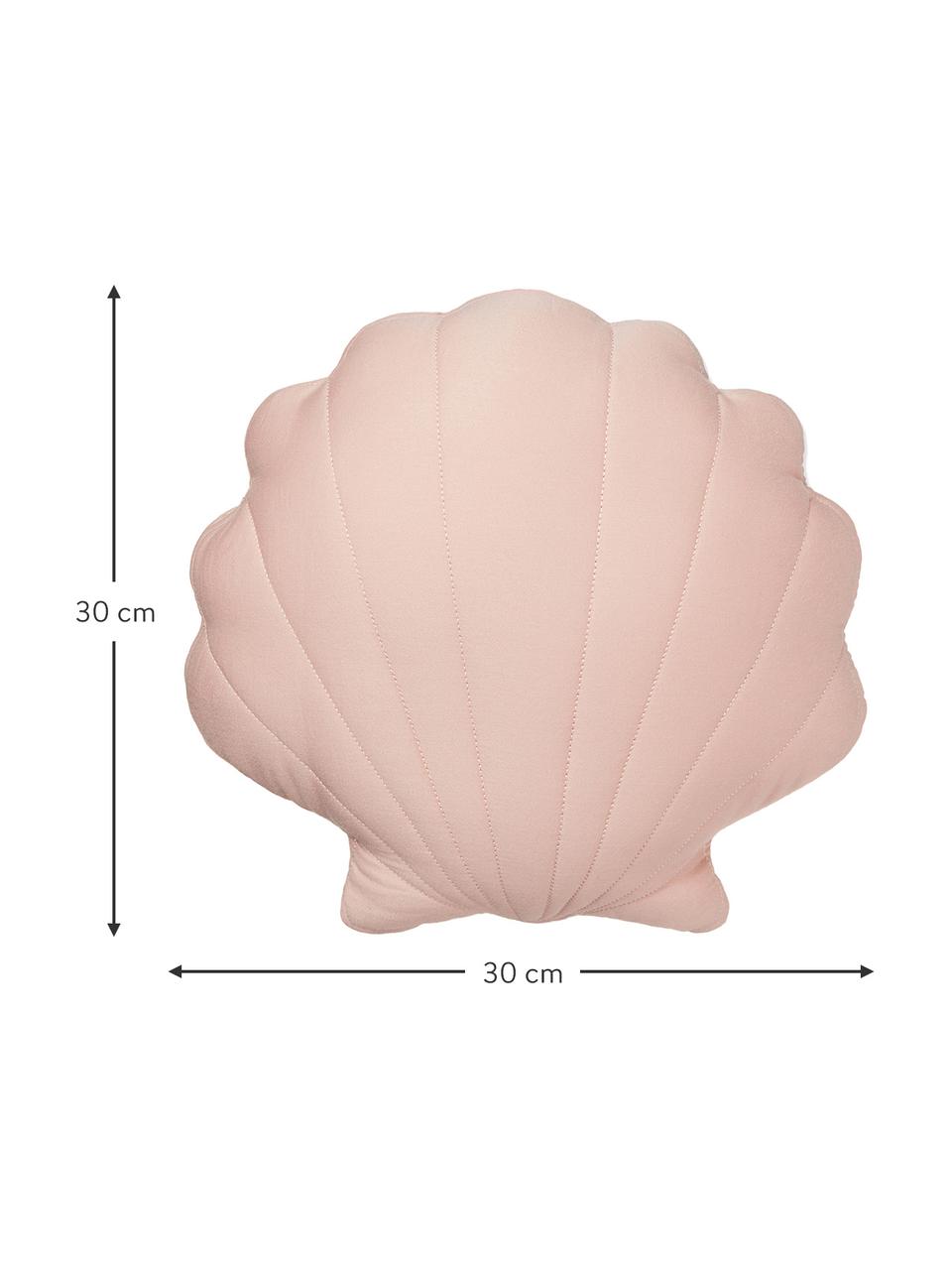 Coussin coquillage en coton bio Sea Shell, Rose blush