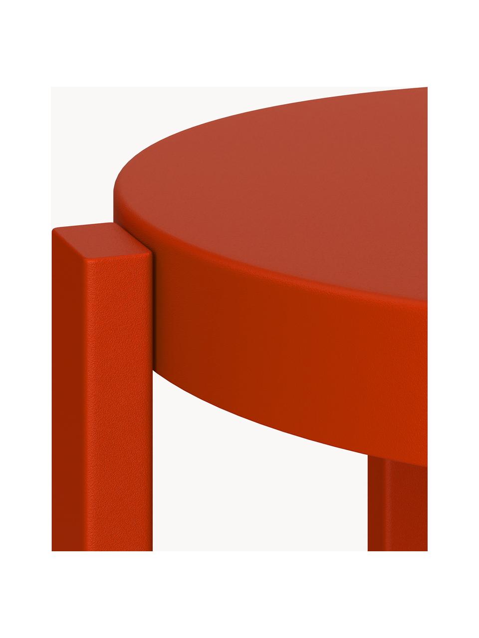 Tabouret de bar en métal Doon, haut. 65 cm, Acier, revêtement par poudre, Rouge, Ø 35 x haut. 65 cm