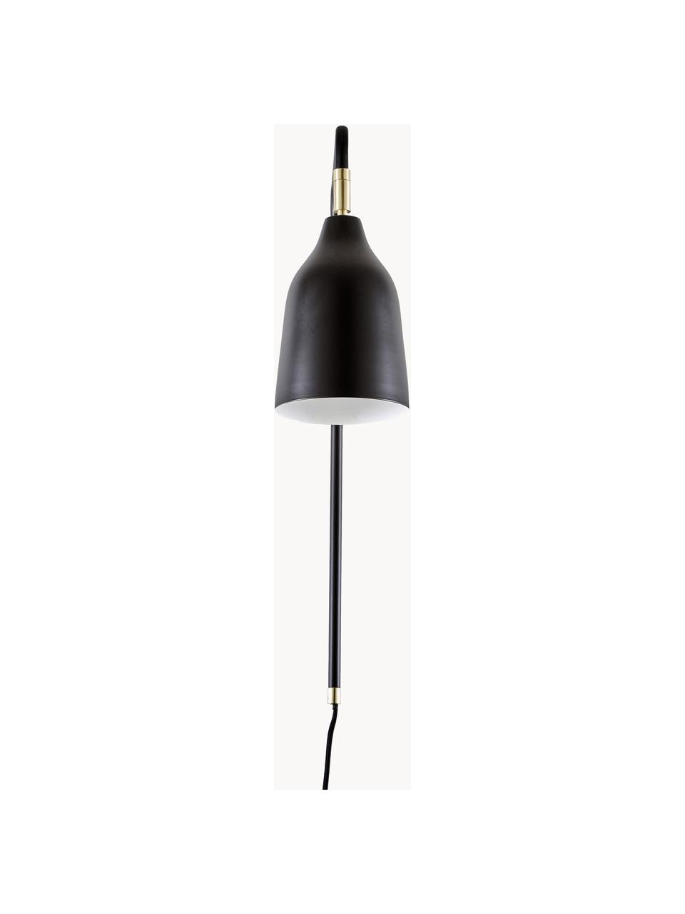 Plafondlamp Silvan, Lampenkap: gepoedercoat metaal, Frame: gepoedercoat metaal, Decoratie: vermessingd metaal, Zwart, goudkleurig, D 35 x H 50 cm