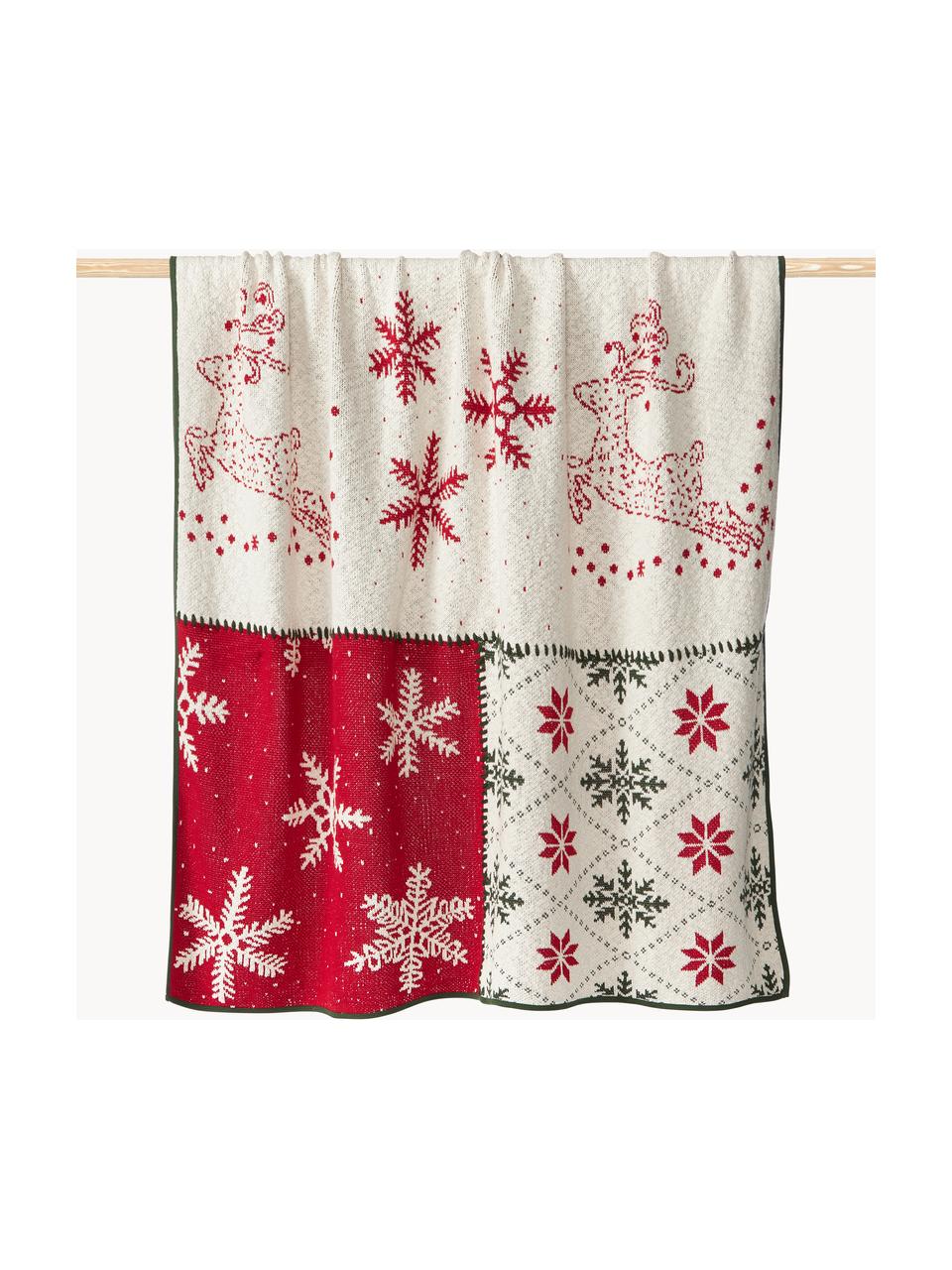 Coperta in maglia con motivo natalizio Starry, 100 % cotone

Il materiale utilizzato in questo prodotto è stato testato per sostanze nocive e certificato secondo STANDARD 100 by OEKO-TEX®, CITEVE, 137 CITEVE., Beige chiaro, rosso, verde scuro, Larg. 130 x Lung. 170 cm