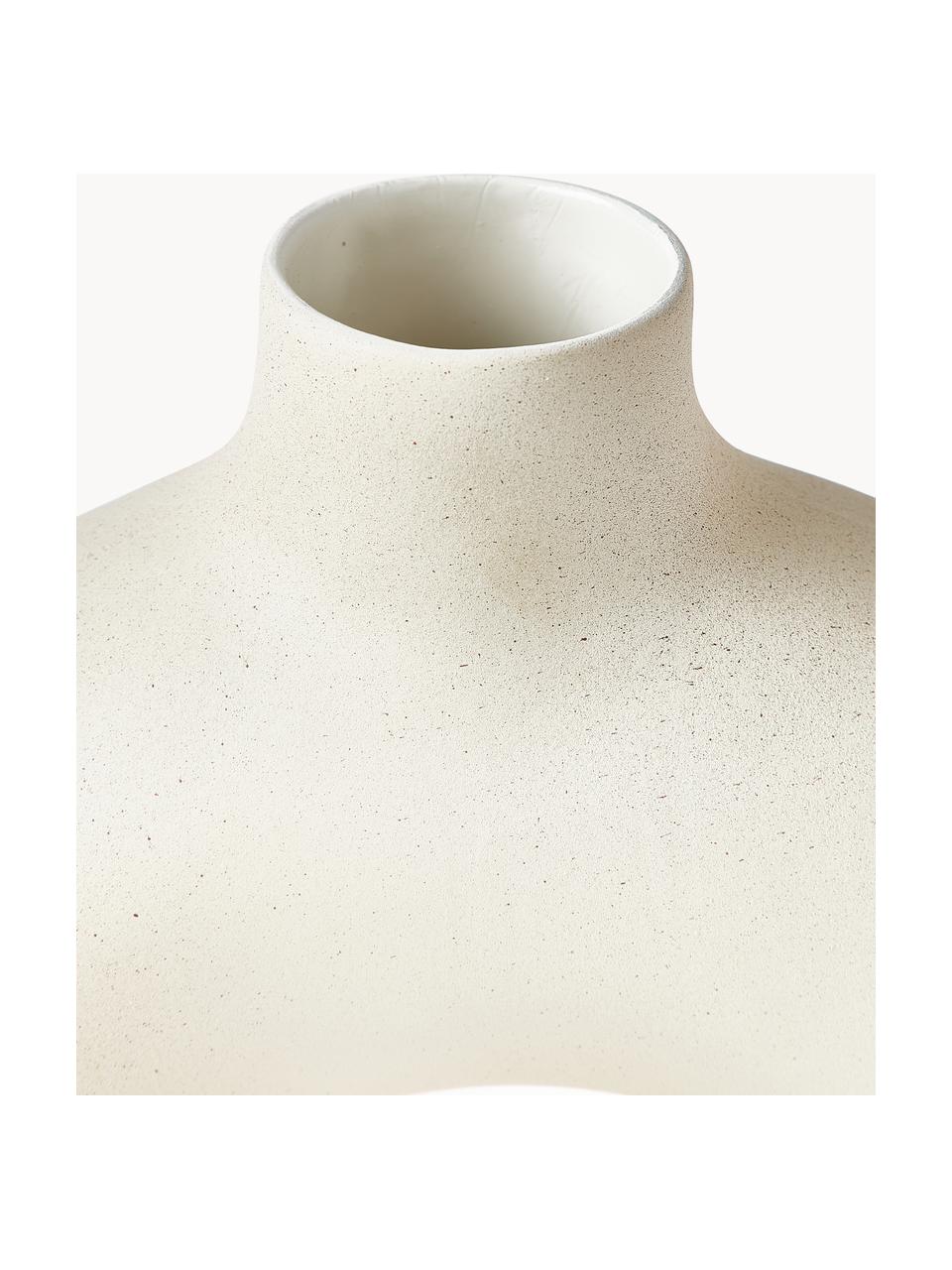 Design-Vase Livo, H 31 cm, Steingut, Beige, Ø 5 x H 31 cm