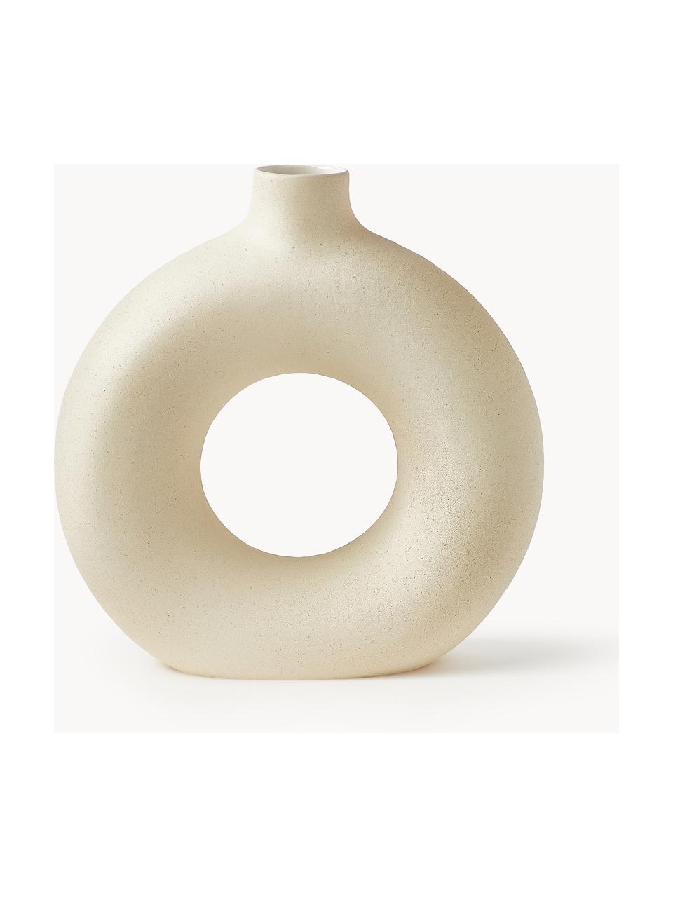 Design-Vase Livo, H 31 cm, Steingut, Beige, Ø 5 x H 31 cm