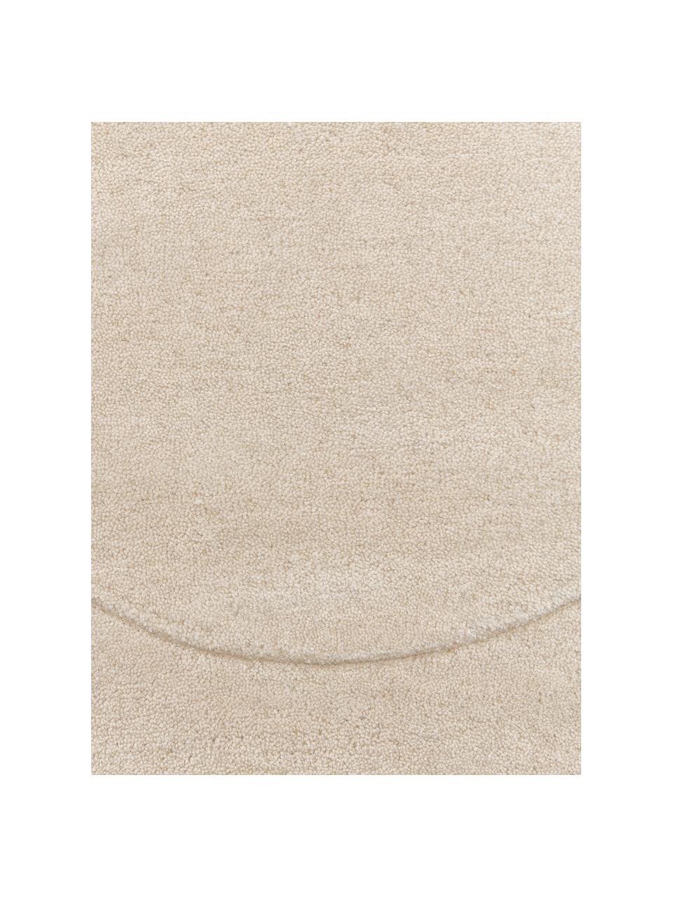 Alfombra artesanal de lana con forma orgánica Kadey, Parte superior: 100% lana con certificado, Reverso: 100% algodón Las alfombra, Beige, An 150 x L 230 cm (Tamaño M)
