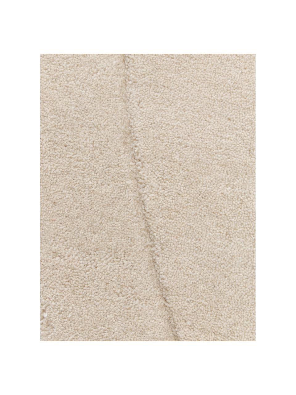 Tapis en laine de forme organique, tufté main Kadey, Beige clair, larg. 150 x long. 230 cm (taille M)