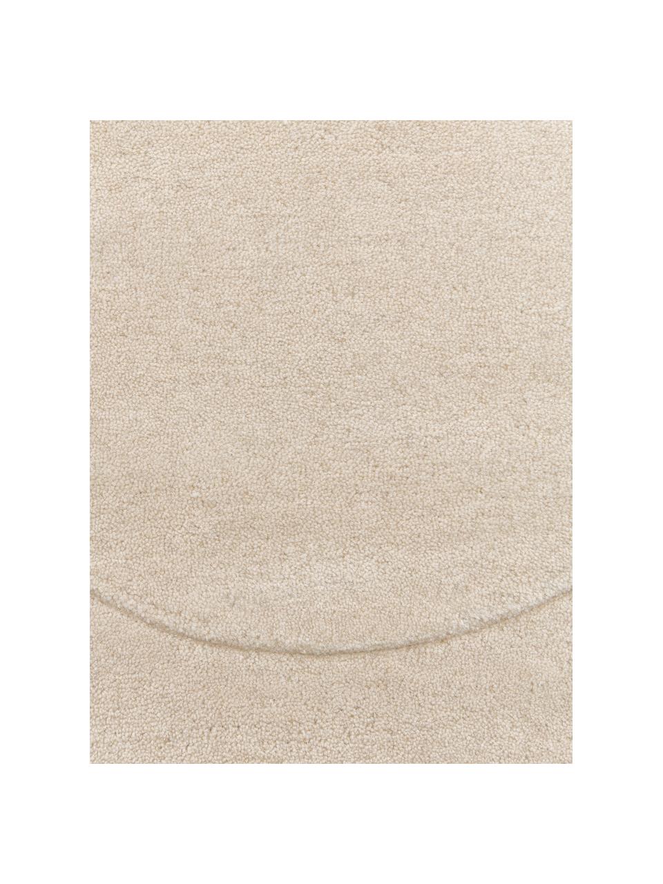 Tapis en laine de forme organique, tufté main Kadey, Beige clair, larg. 150 x long. 230 cm (taille M)