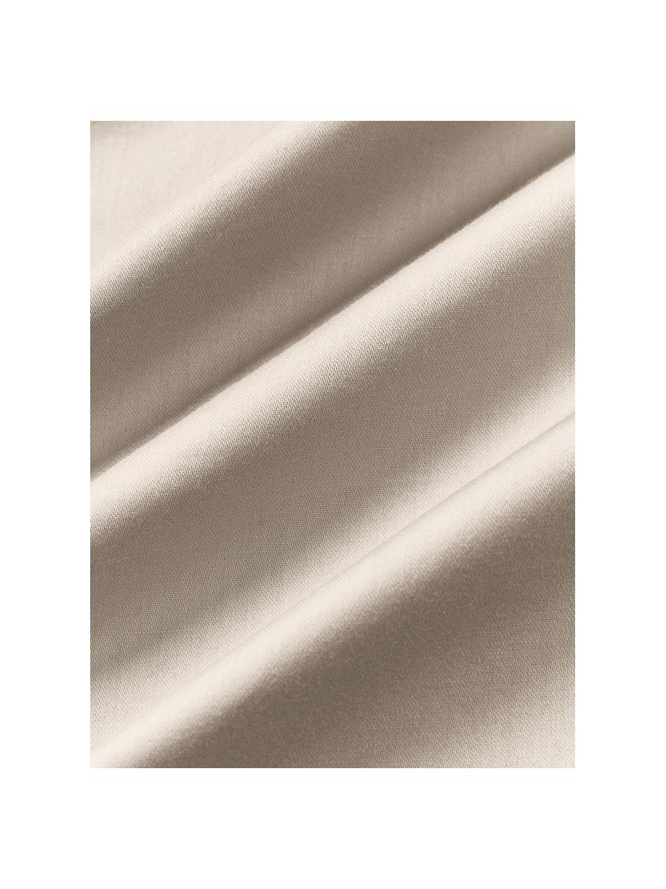 Elastické prestieradlo z bavlneného saténu Comfort, Svetlobéžová, Š 240 x D 280 cm