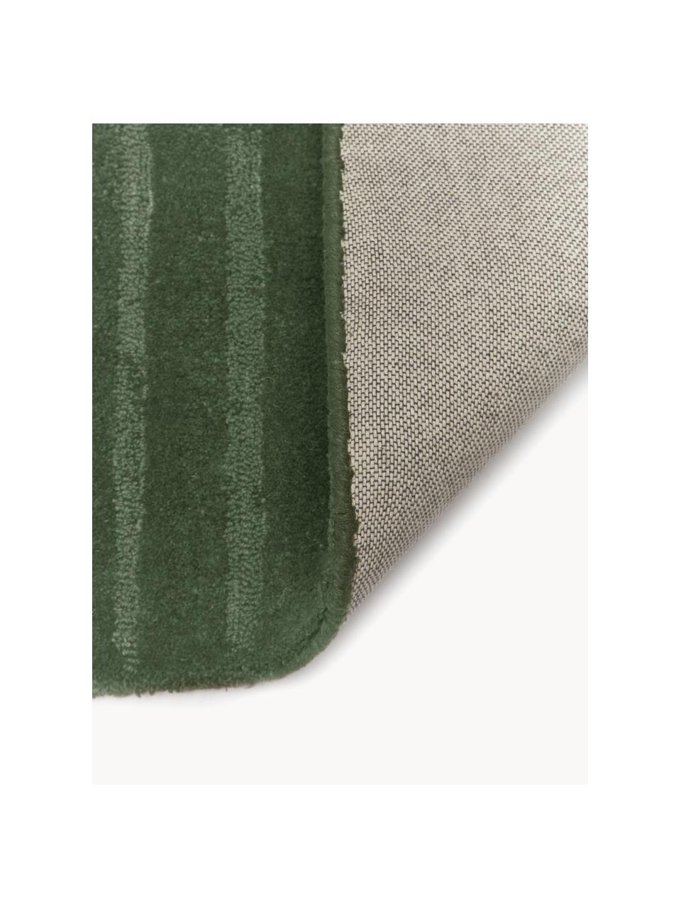Ručně všívaný vlněný koberec Mason, Tmavě zelená, Š 80 cm, D 150 cm (velikost XS)