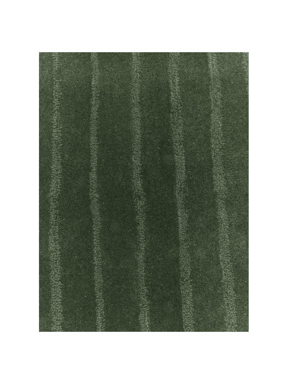 Tappeto in lana fatto a mano Mason, Retro: 100% cotone Nel caso dei , Verde scuro, Larg. 80 x Lung. 150 cm (taglia XS)