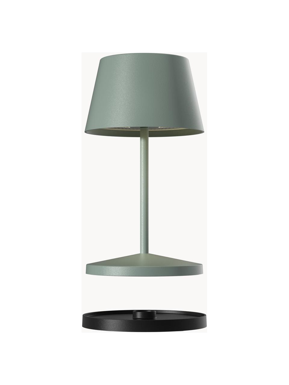 Lampada da esterno portatile a LED con luce regolabile Seoul, Lampada: alluminio rivestito, Verde salvia opaco, Ø 11 x Alt. 20 cm