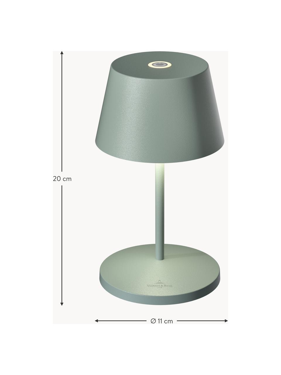 Lampe d'extérieur LED mobile à intensité variable Seoul, Vert sauge, mat, Ø 11 x haut. 20 cm