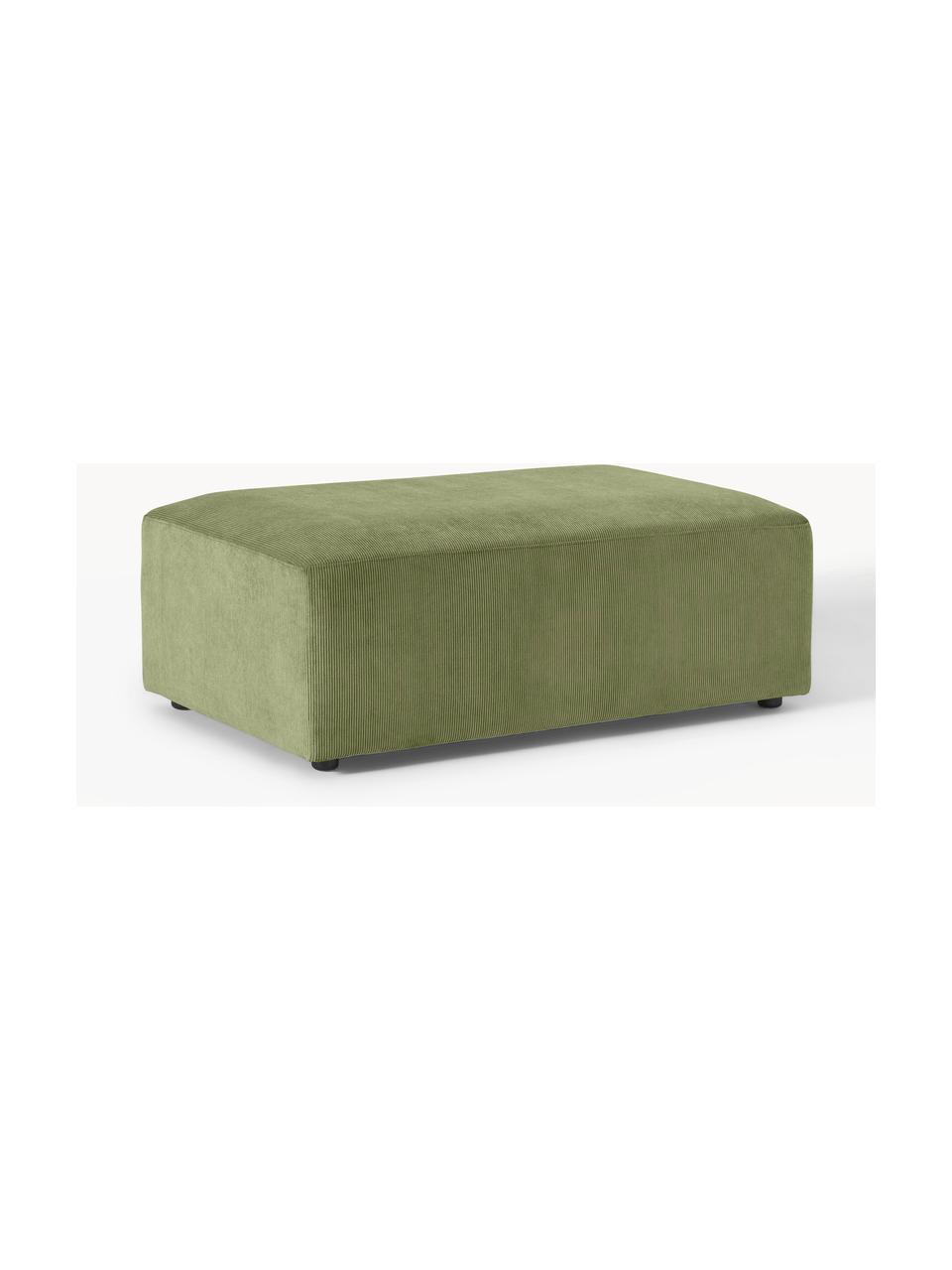 XL-Hocker Melva aus Cord, B 116 x T 72 cm, Bezug: Cord (92 % Polyester, 8 %, Gestell: Massives Kiefern- und Fic, Cord Olivgrün, B 116 x T 72 cm