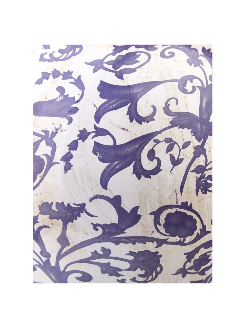 Portavaso grande da parete Cerino, Ceramica, Viola, bianco, Larg. 28 x Alt. 18 cm