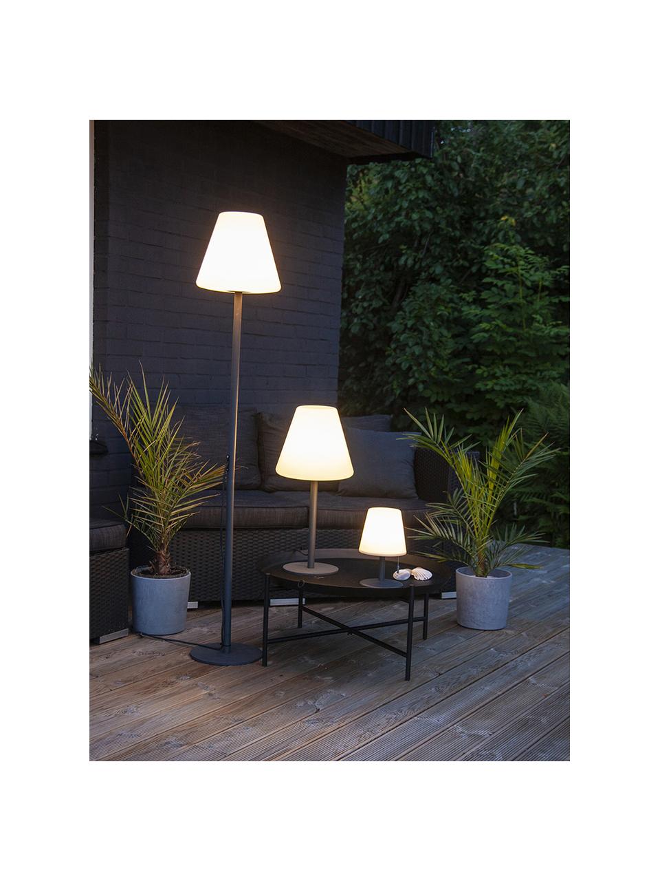 Outdoor LED vloerlamp Gardenlight met stekker, Lampenkap: kunststof, Lampvoet: gecoat metaal, Wit, antraciet, Ø 28 x H 150 cm