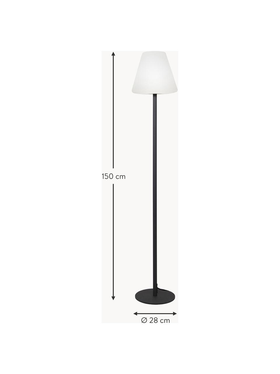 Outdoor LED vloerlamp Gardenlight met stekker, Lampenkap: kunststof, Lampvoet: gecoat metaal, Wit, antraciet, Ø 28 x H 150 cm