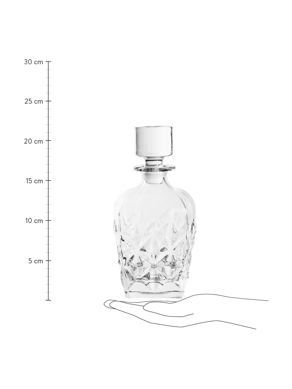 Decantador de cristal con relieve Fine, 860 ml, Cristal, Transparente, Al 22 cm, 860 ml