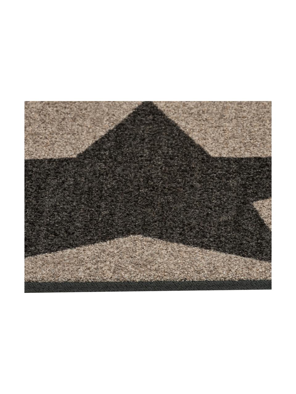 Fußmatte Big Star, Oberseite: 100% Polyamid, Unterseite: Latex-Gel Schaumrücken, Hellbraun, Schwarz, 46 x 76 cm