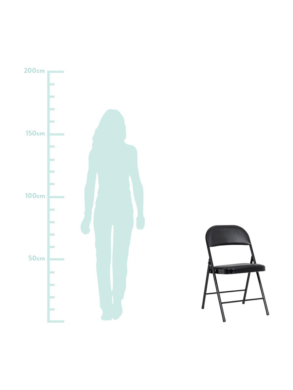 Krzesło rozkładane Felicity, 2 szt., Stelaż: metal malowany proszkowo, Czarny, S 45 x G 45 cm