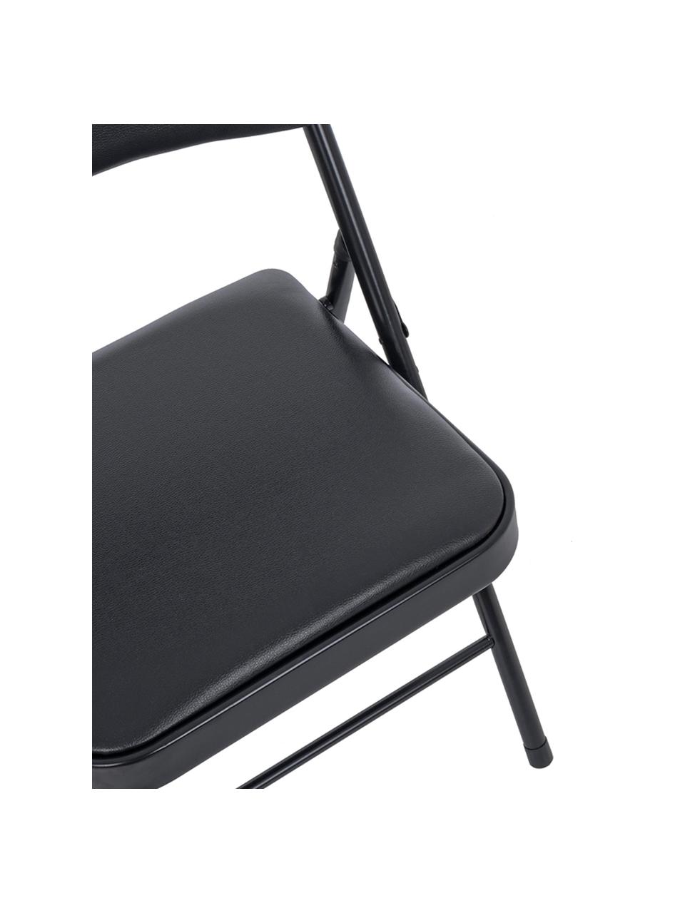 Sillas plegables Felicity, 2 uds., Estructura: metal con pintura en polv, Negro, An 45 x F 45 cm