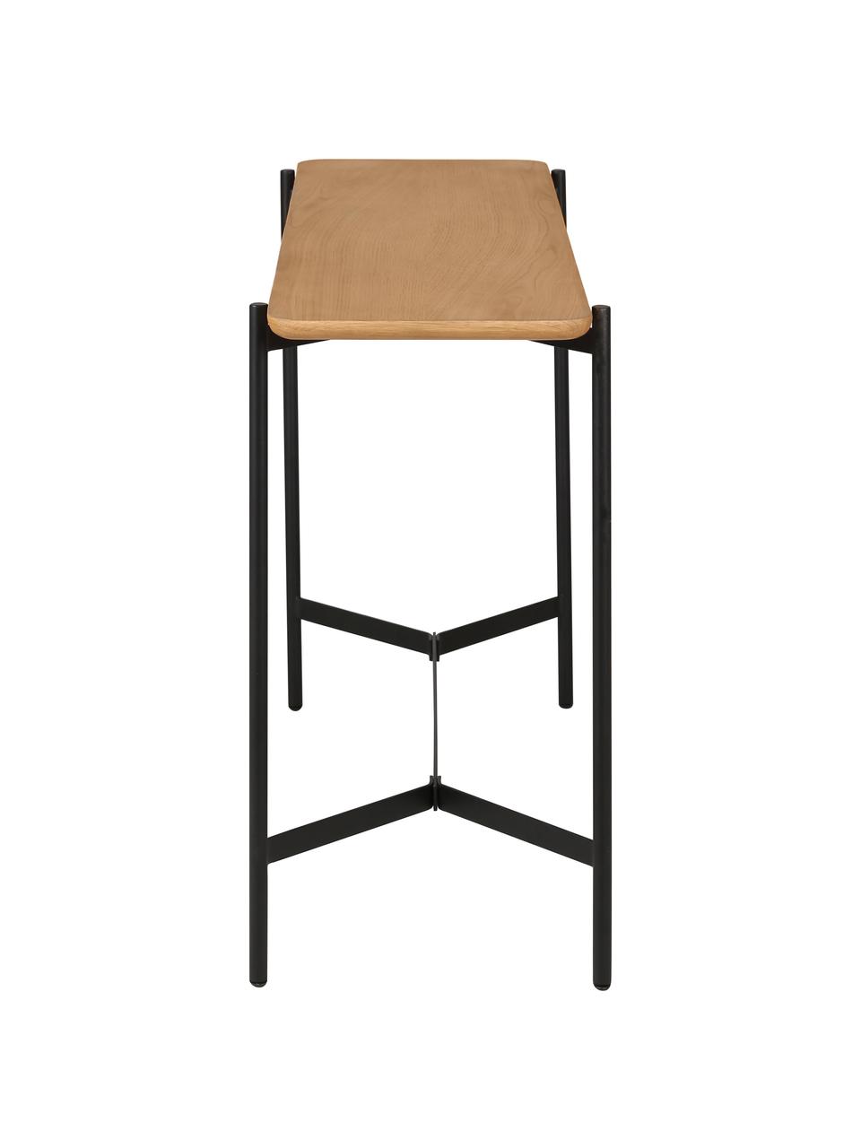 Konzolový stolík z dreva a kovu Easy, Čierna, hnedá