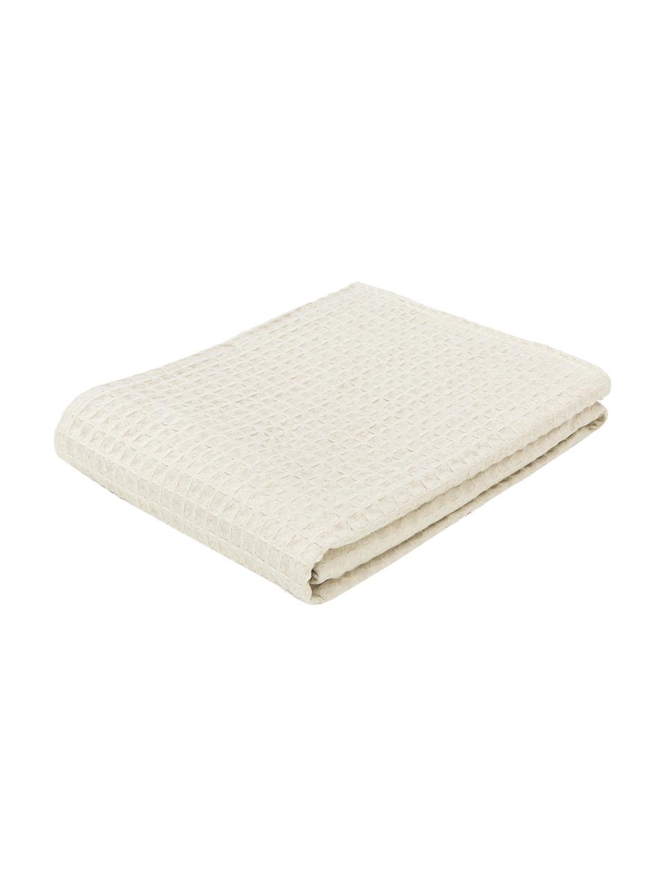 Colcha con estructura gofre Panal, 100% algodón, Blanco crema, An 270 x L 280 cm (para camas de 200 x 200 cm)