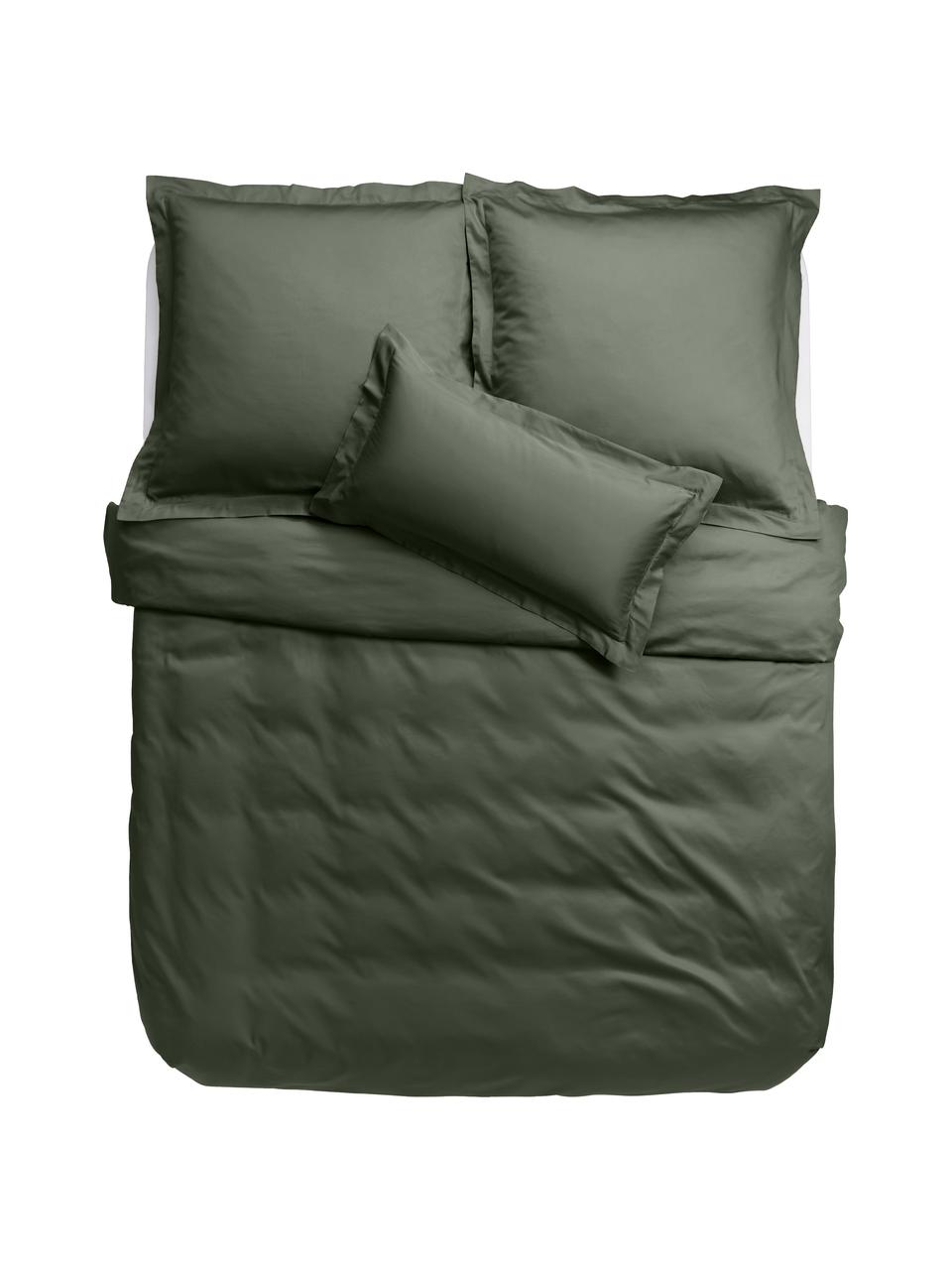 Baumwollsatin-Bettdeckenbezug Premium, Webart: Satin Fadendichte 400 TC,, Dunkelgrün, B 200 x L 200 cm
