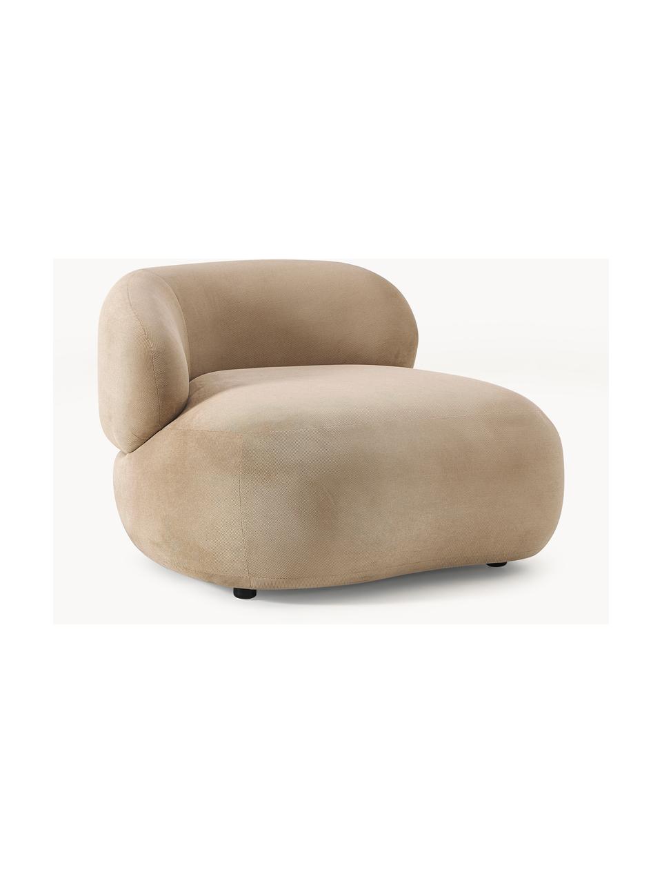 Poltroncina Alba, Rivestimento: 97% poliestere, 3% nylon , Struttura: legno massiccio di abete , Tessuto beige, Larg. 102 x Prof. 89 cm, schienale a sinistra