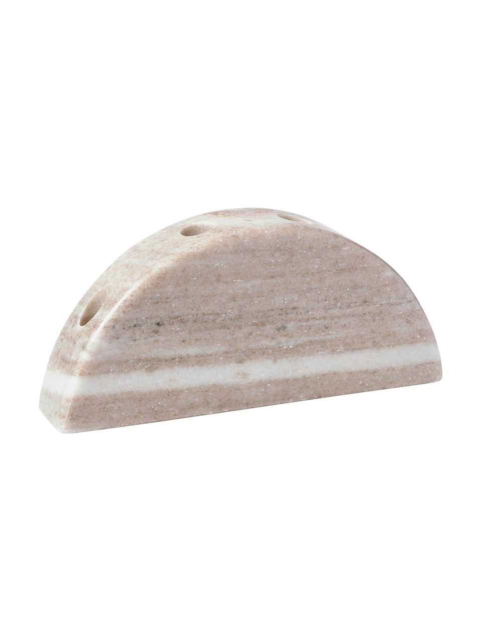 Marmor-Kerzenhalter Como, Marmor, Braun, marmoriert, B 28 x H 12 cm