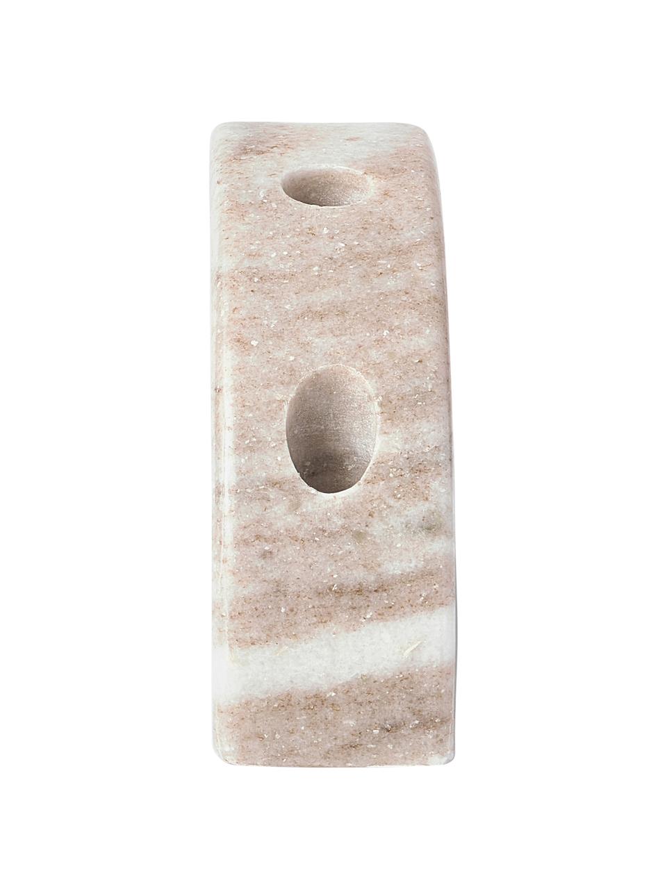 Marmor-Kerzenhalter Como, Marmor, Braun, marmoriert, B 28 x H 12 cm