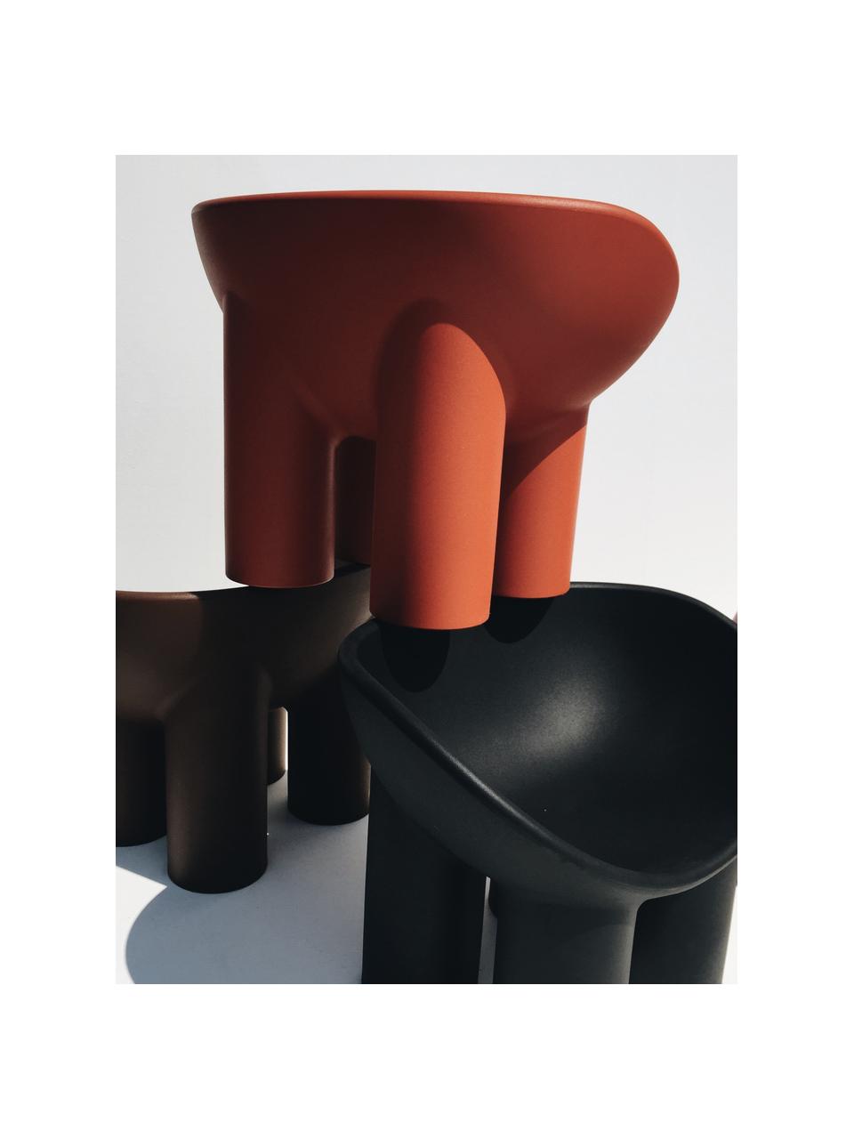 Fauteuil lounge en plastique Roly Poly, Plastique, Noir, larg. 84 x prof. 57 cm