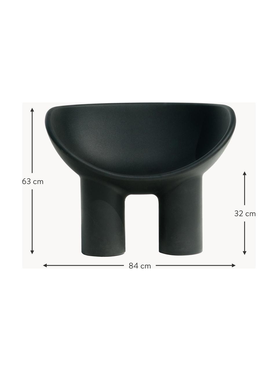 Fauteuil lounge en plastique Roly Poly, Plastique, Noir, larg. 84 x prof. 57 cm