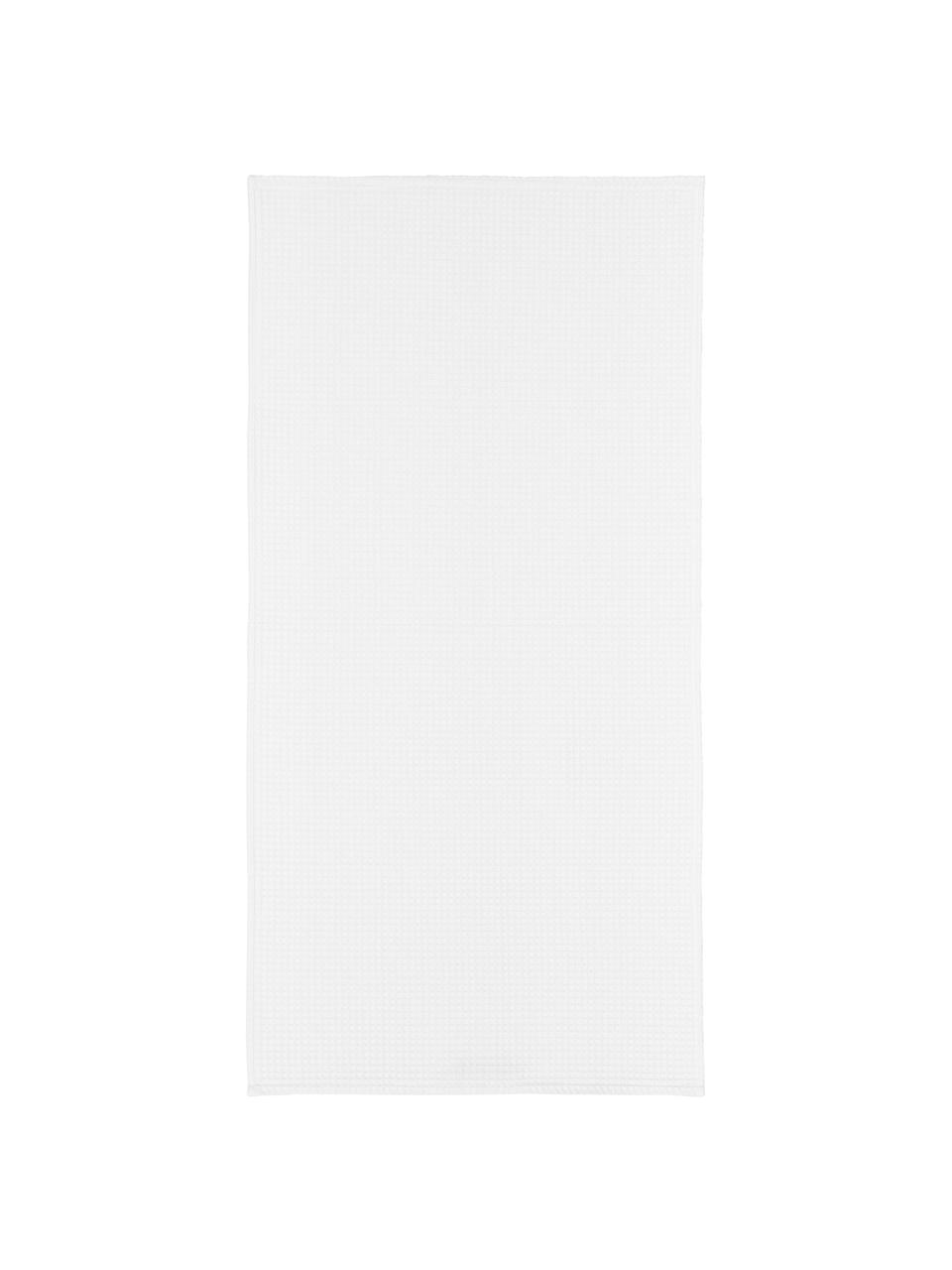 Serviette de toilette coton pur gaufré Karima, Blanc