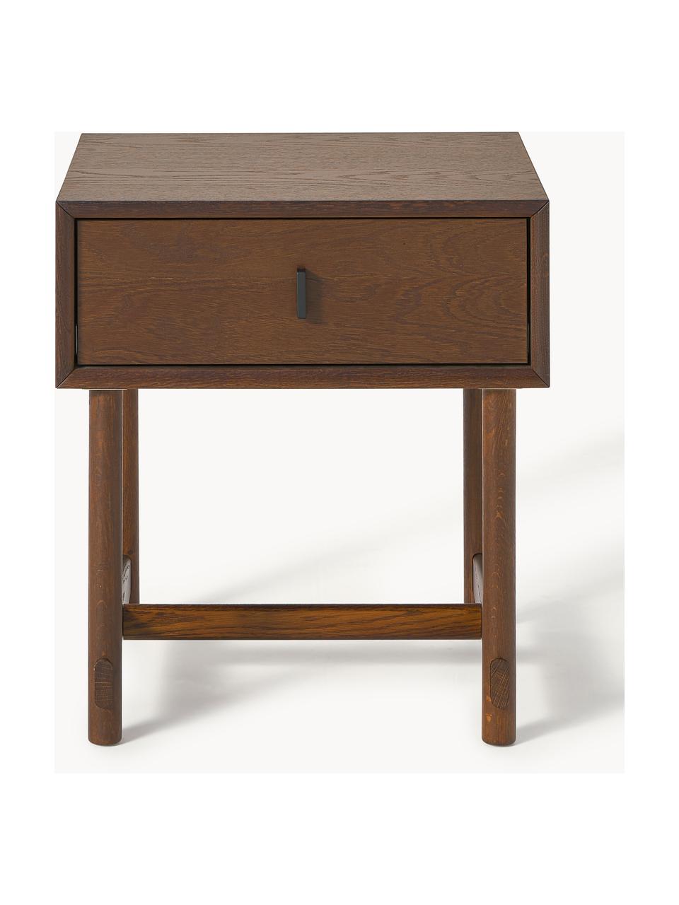 Nočný stolík z dubového dreva Diana, Tmavé drevo, Š 50 x V 55 cm