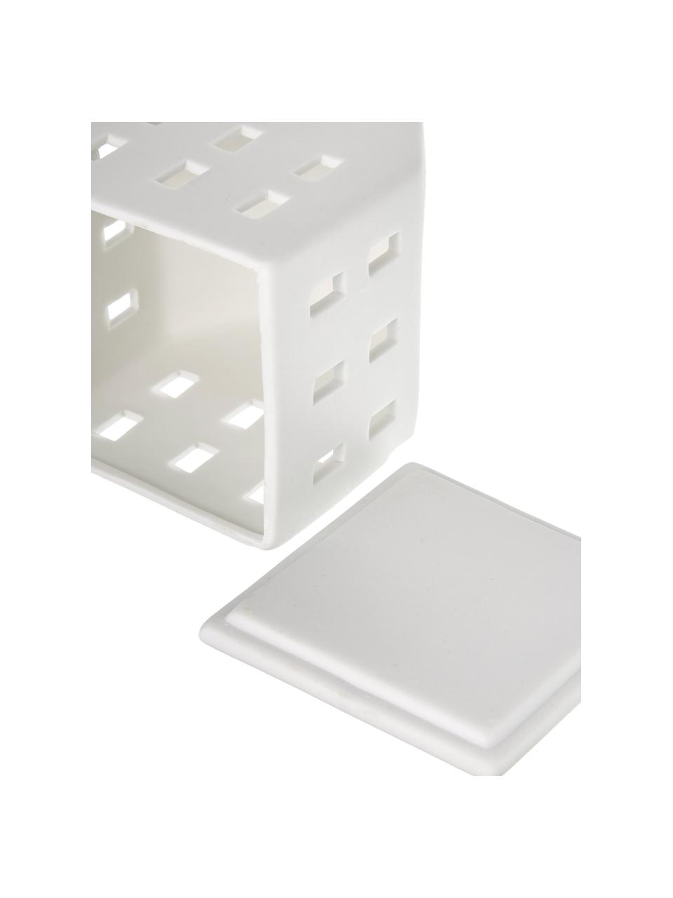 Maison lumineuse en porcelaine Living, Porcelaine, Blanc, larg. 7 x haut. 10 cm