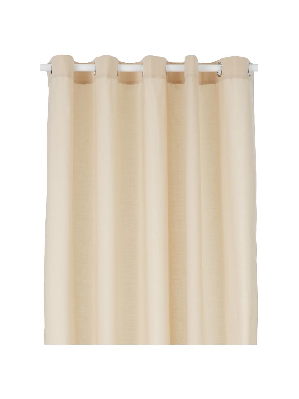 Tenda da doccia in cotone Coloris, 67% poliestere, 33% cotone
Idrorepellente, non impermeabile, Beige, Larg. 180 x Lung. 200 cm