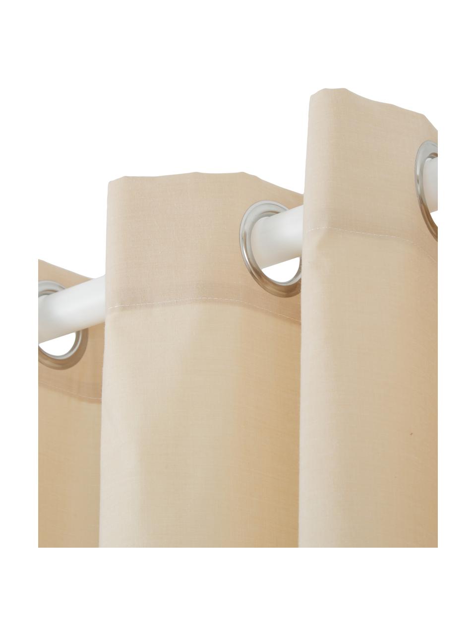 Cortina de baño Coloris, 67% poliéster, 33% algodón
Repelente al agua, no impermeable, Beige, An 180 x L 200 cm