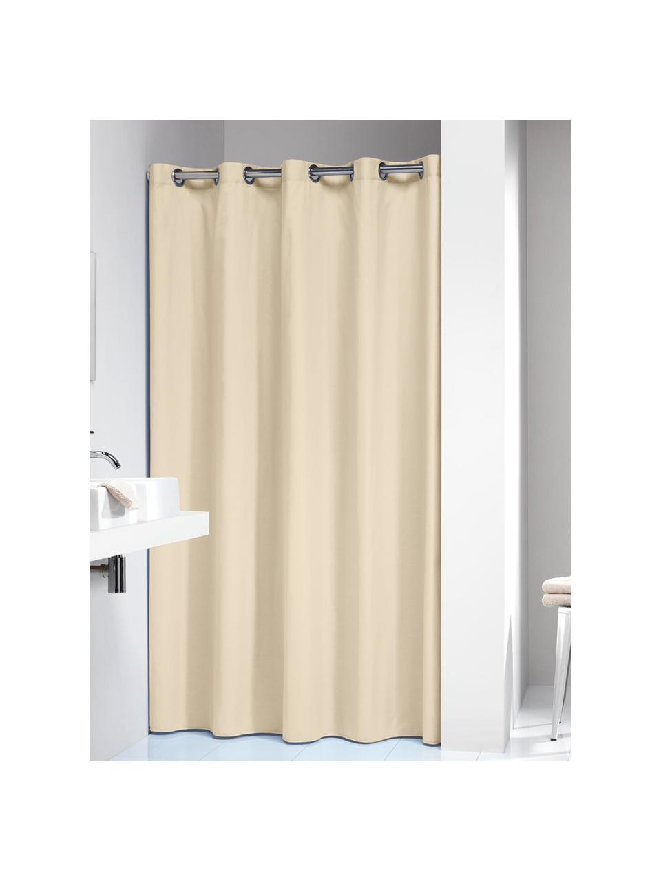 Cortina de baño Coloris, 67% poliéster, 33% algodón
Repelente al agua, no impermeable, Beige, An 180 x L 200 cm