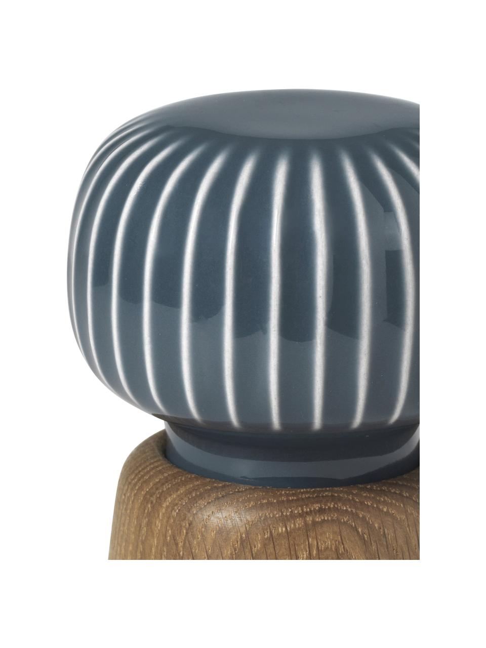 Molinillo de especias Hammerhøi, Estructura: madera de roble aceitada, Gris azulado, madera de roble, Ø 7 x Al 15 cm